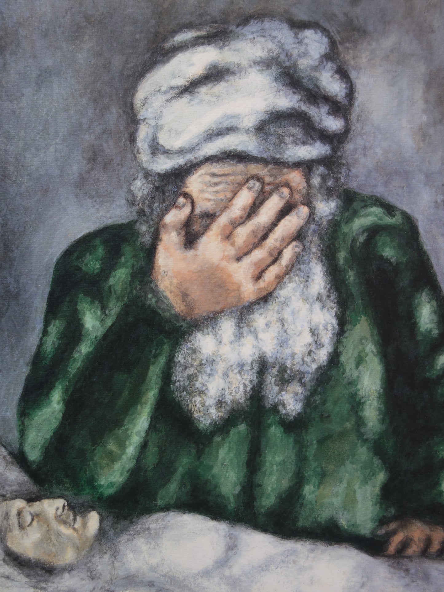 Marc CHAGALL : Abraham pleurant Sarah - Lithographie signée