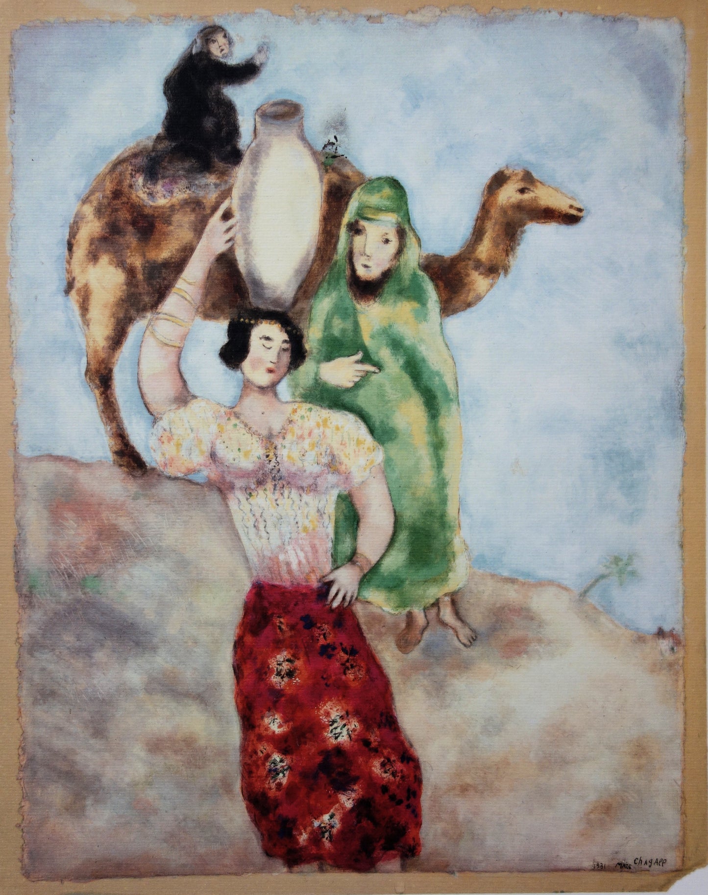 Marc CHAGALL : Eliezer et Rebecca - Lithographie signée