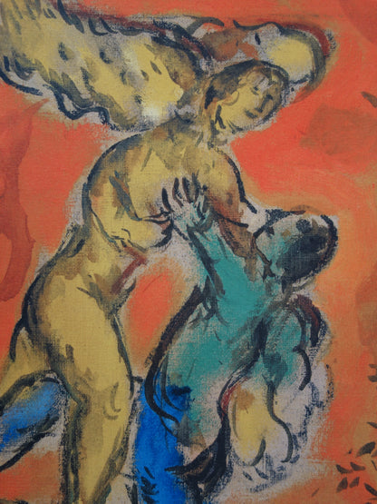 Marc CHAGALL: Jacob's Wrestling with the Angel - Signed Lithograph