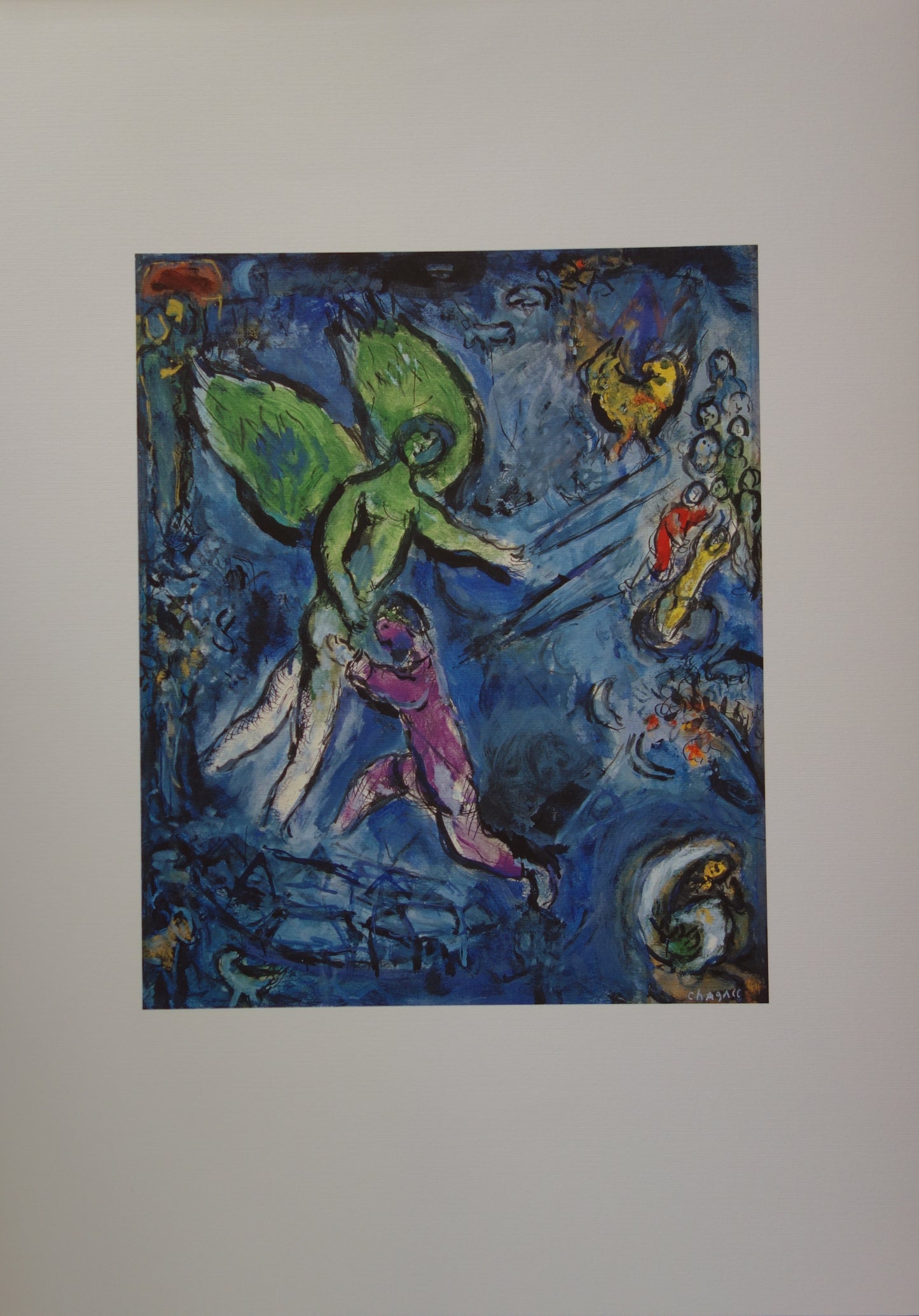 Marc CHAGALL : La lutte de Jacob avec l'Ange - Lithographie signée