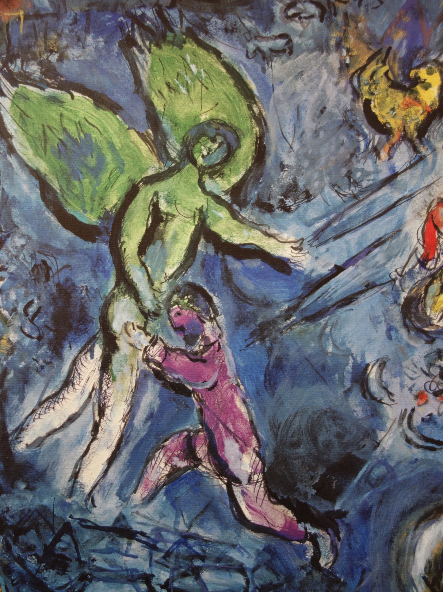 Marc CHAGALL : La lutte de Jacob avec l'Ange - Lithographie signée