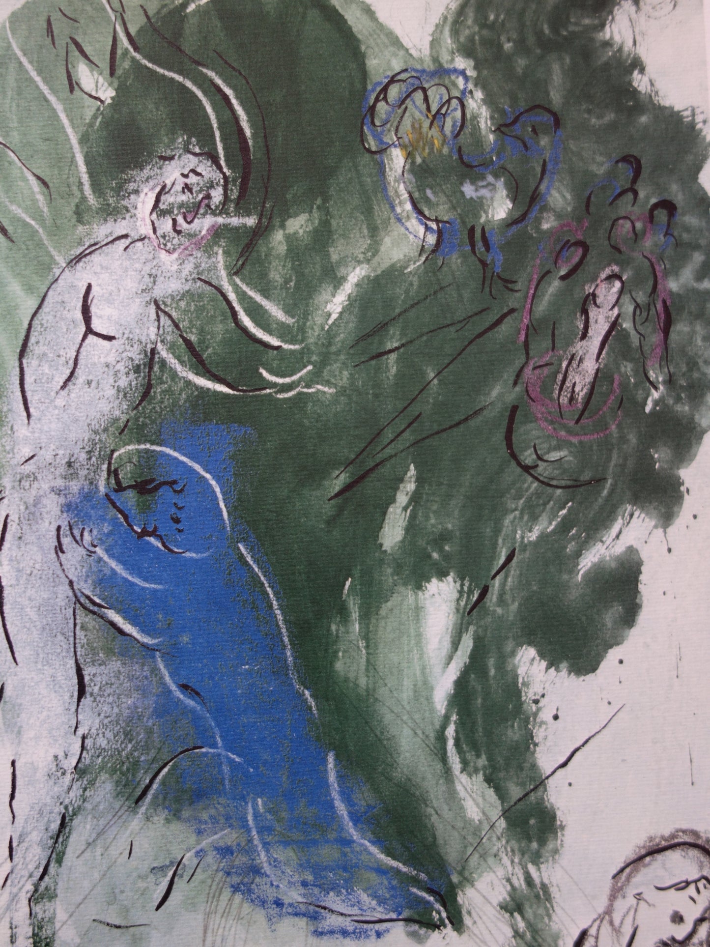 Marc CHAGALL : La lutte de Jacob avec l'Ange - Lithographie signée
