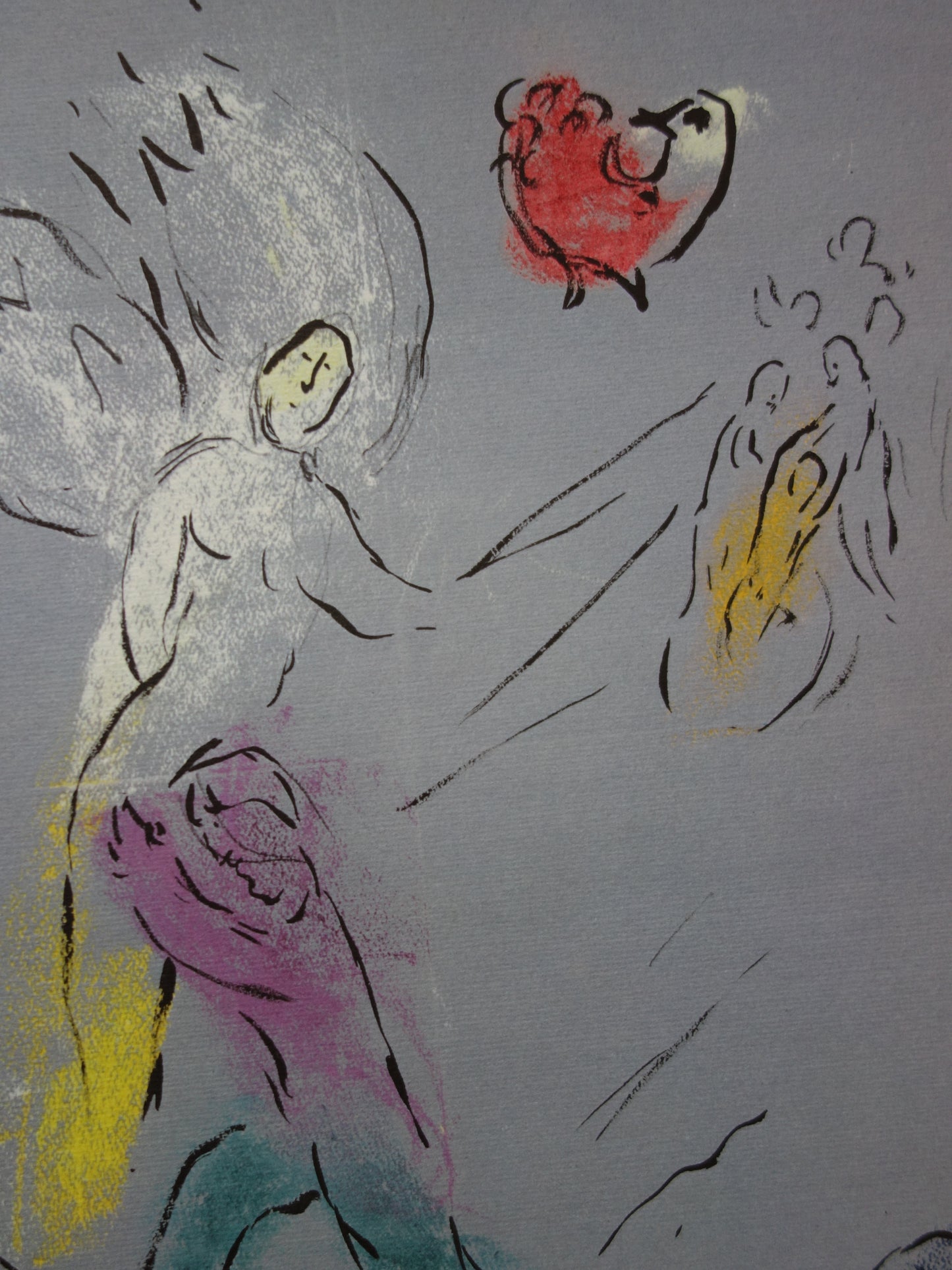 Marc CHAGALL : La lutte de Jacob avec l'Ange - Lithographie signée