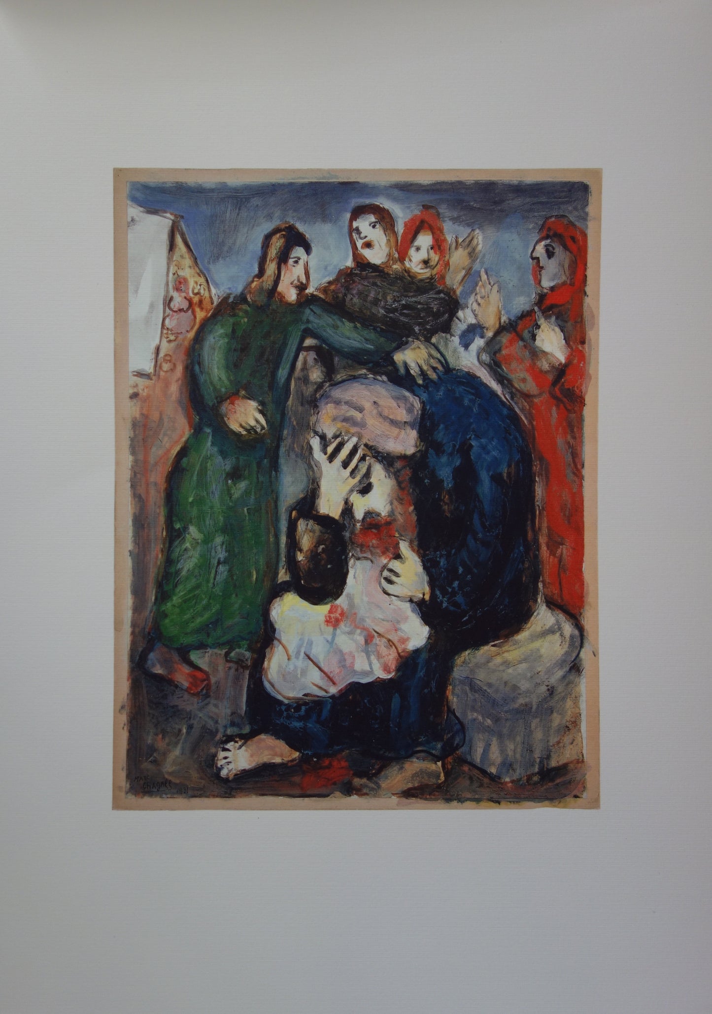 Marc CHAGALL : Jacob pleure sur la tunique de Joseph - Lithographie signée