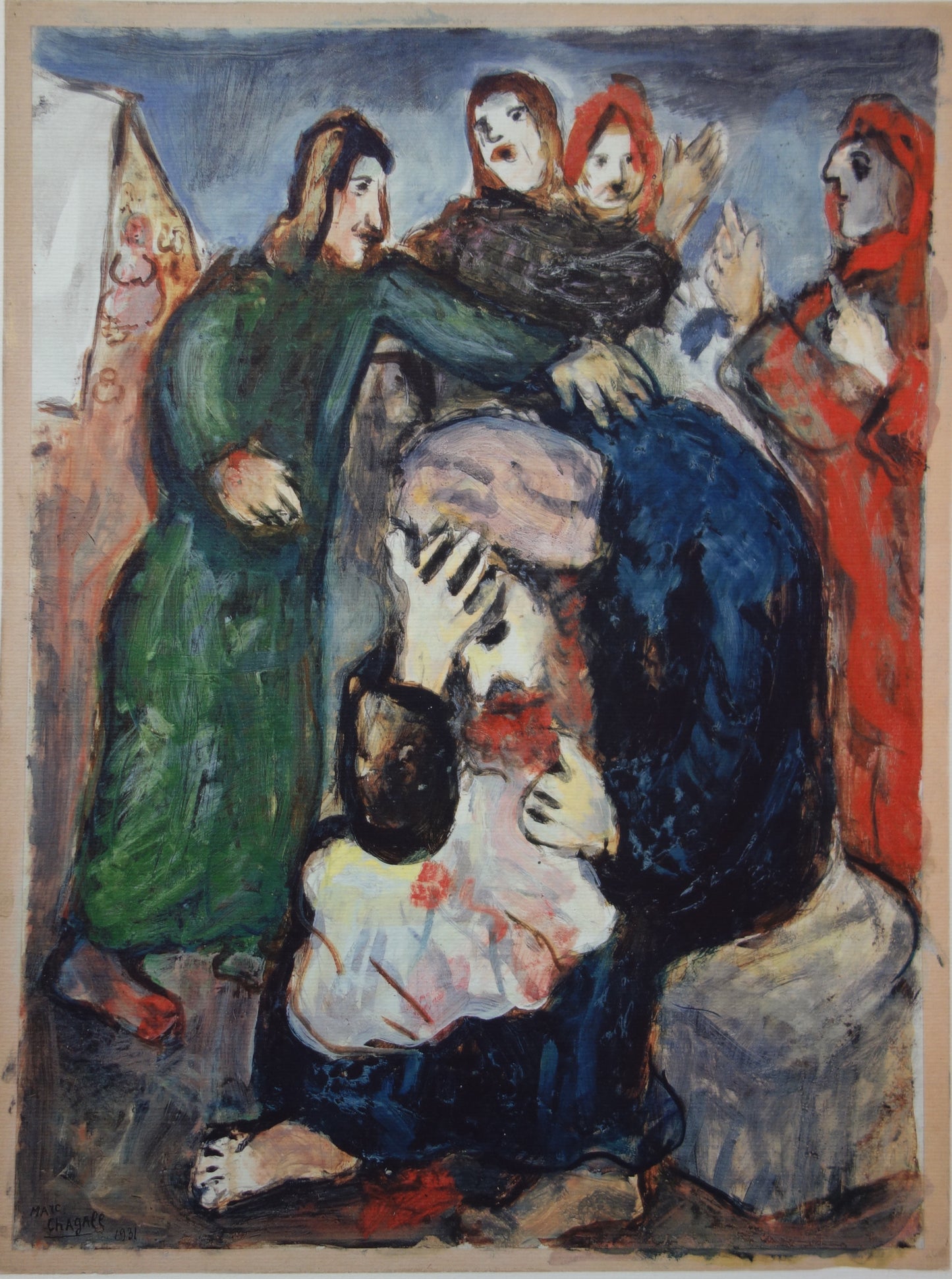 Marc CHAGALL : Jacob pleure sur la tunique de Joseph - Lithographie signée
