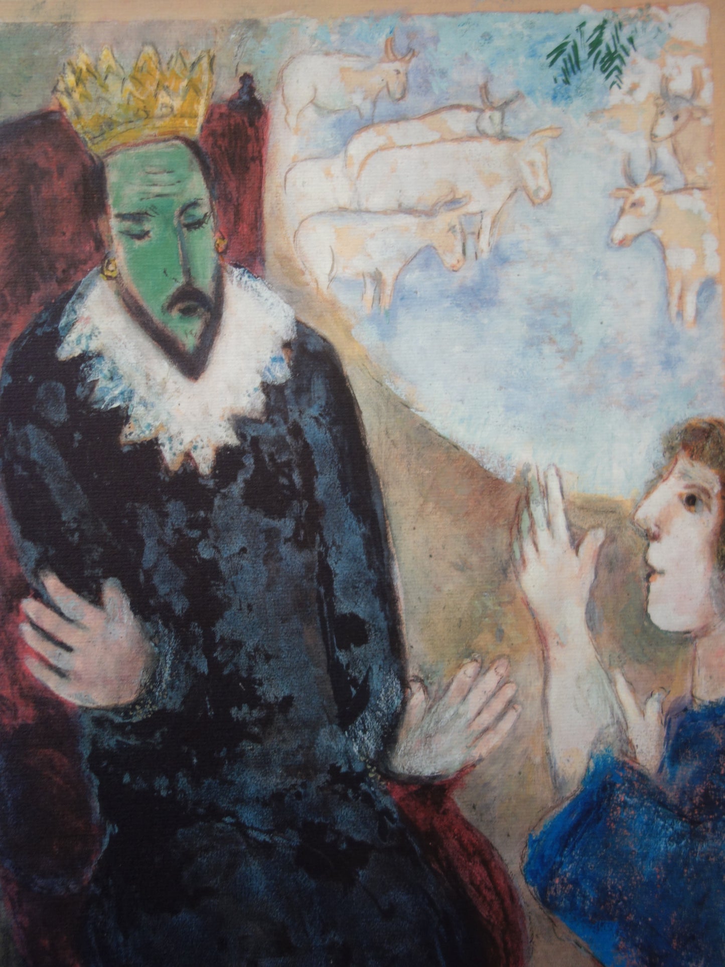 Marc CHAGALL : Joseph explique les songes de Pharaon - Lithographie signée