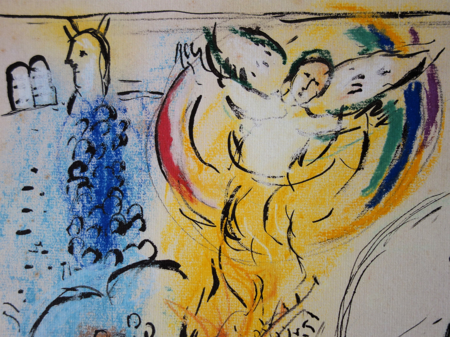 Marc CHAGALL : Moïse devant le buisson ardent - Lithographie signée