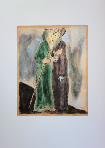 Marc CHAGALL : Moïse et Aaron - Lithographie signée