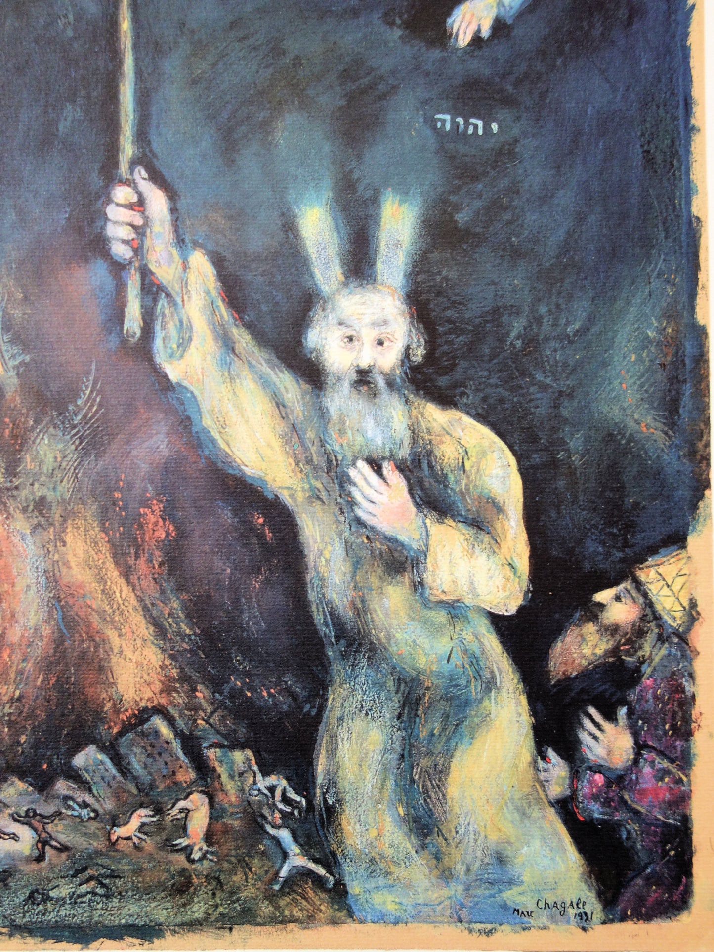 Marc CHAGALL : Moïse répand les Ténèbres - Lithographie signée