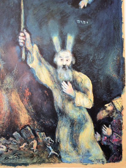 Marc CHAGALL : Moïse répand les Ténèbres - Lithographie signée