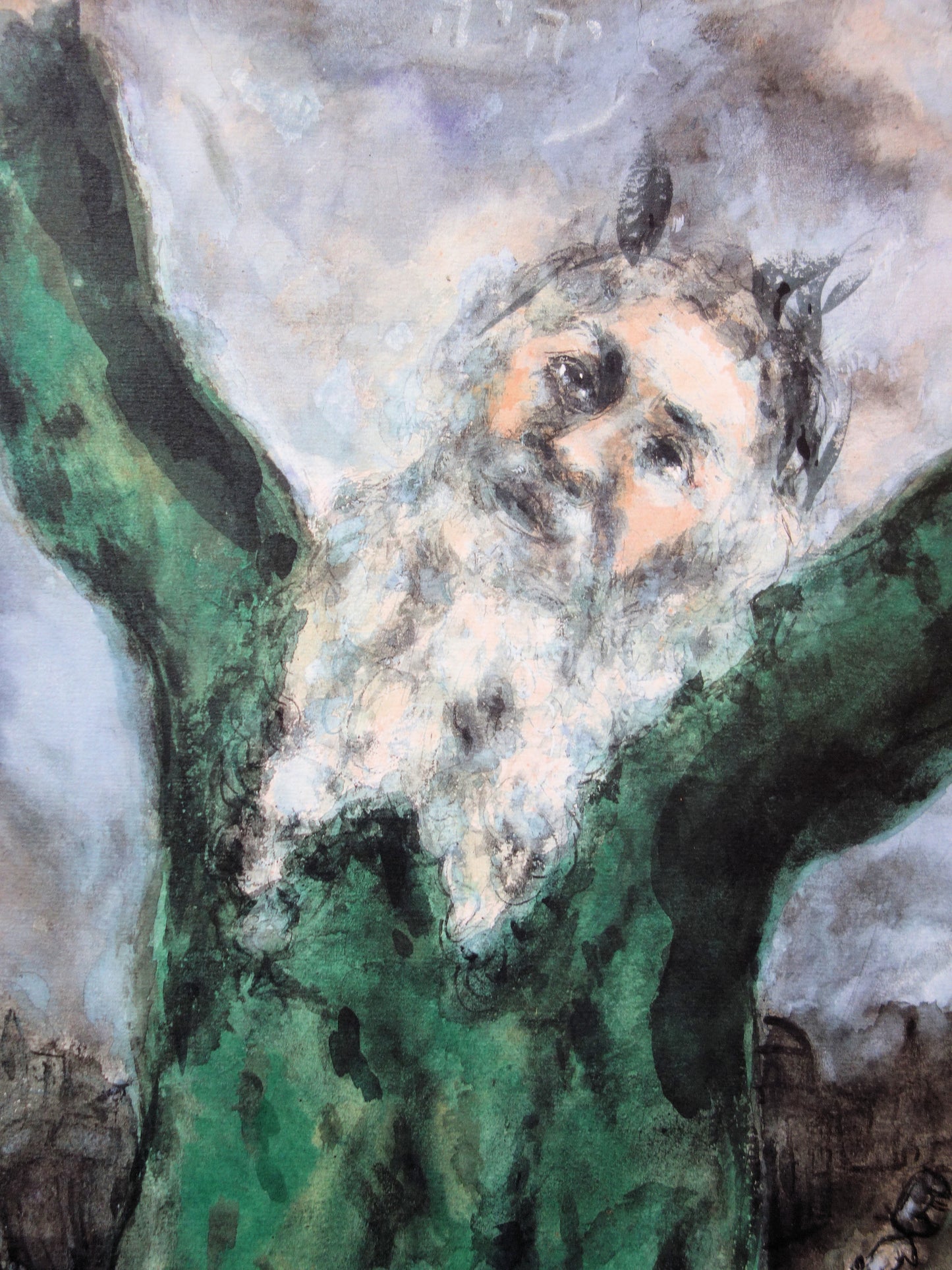 Marc CHAGALL : Moïse répand la mort chez les Egyptiens - Lithographie signée