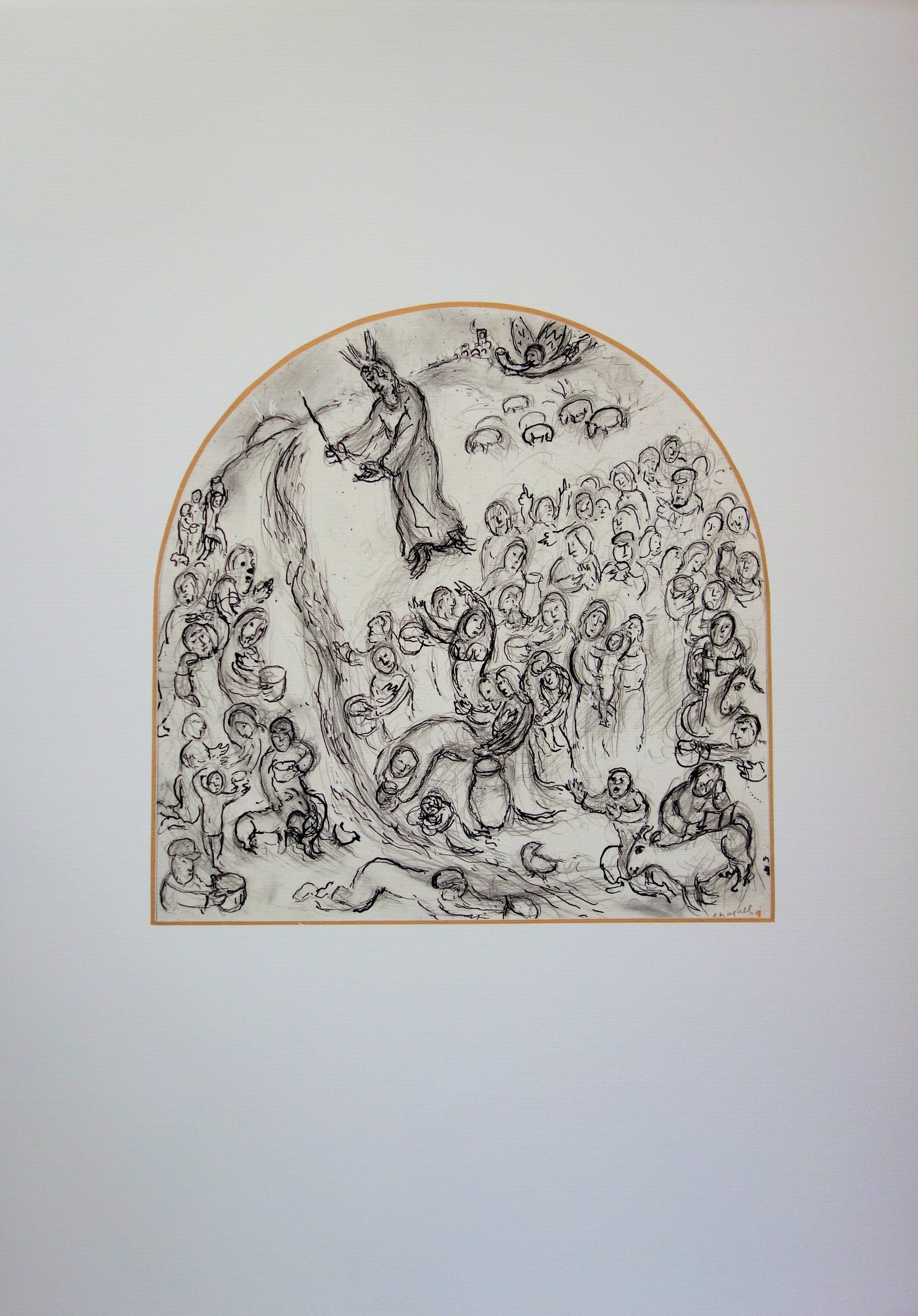 Marc CHAGALL : Le Frappement du Rocher - Lithographie signée