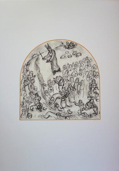 Marc CHAGALL : Le Frappement du Rocher - Lithographie signée