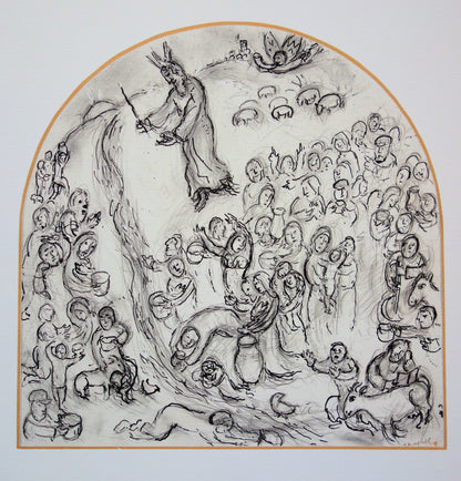 Marc CHAGALL : Le Frappement du Rocher - Lithographie signée