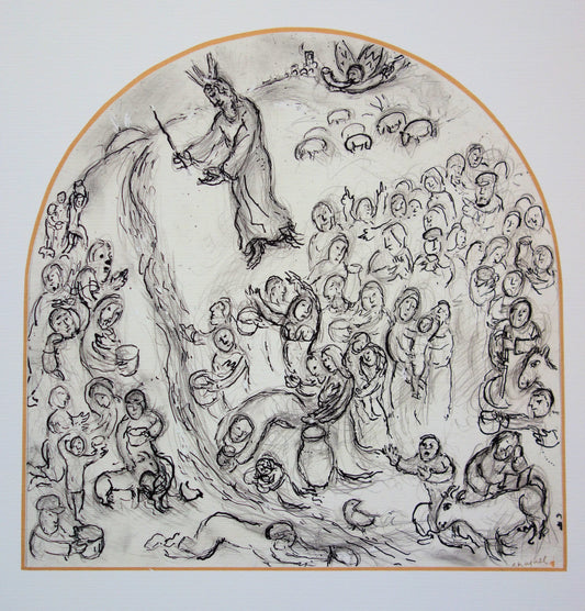 Marc CHAGALL : Le Frappement du Rocher - Lithographie signée