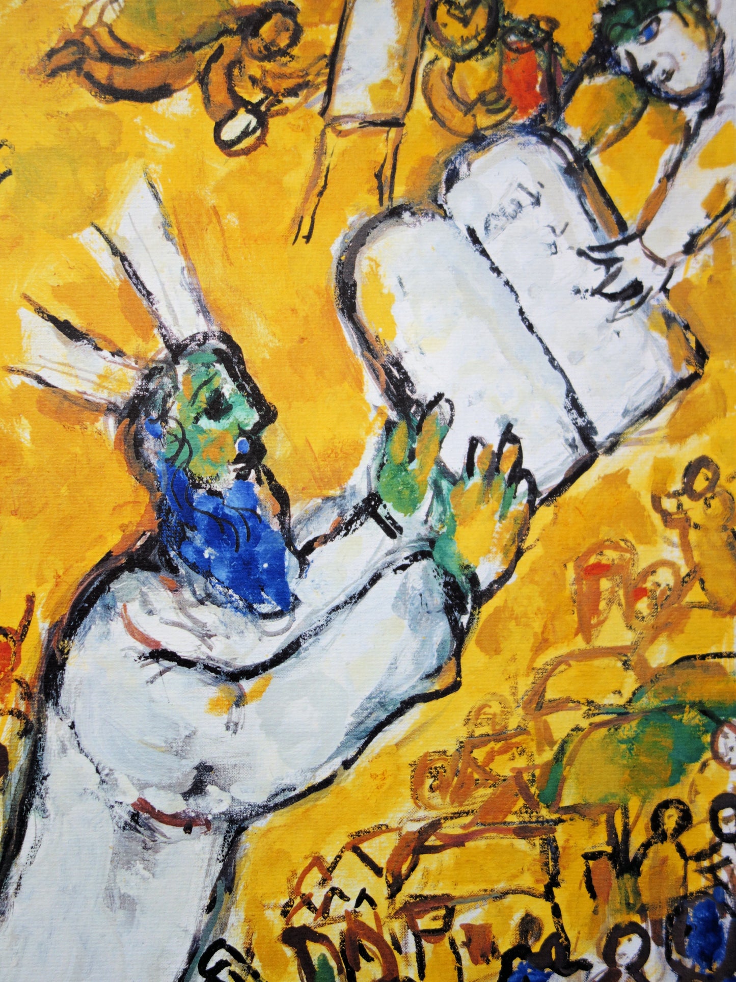 Marc CHAGALL : Moïse reçoit les Tables de la Loi - Lithographie signée