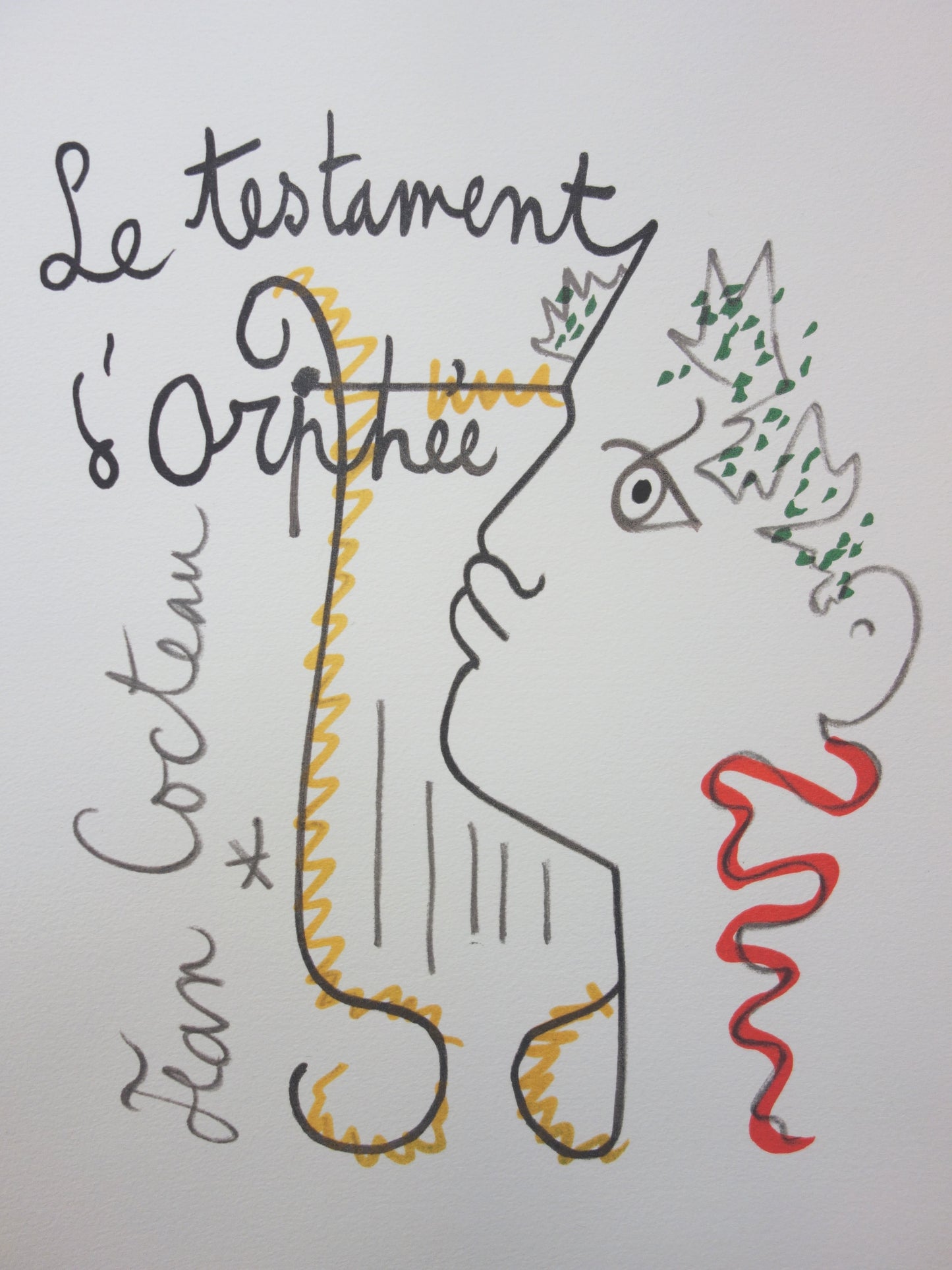 Jean COCTEAU : Le Testament d’Orphée - Lithographie signée