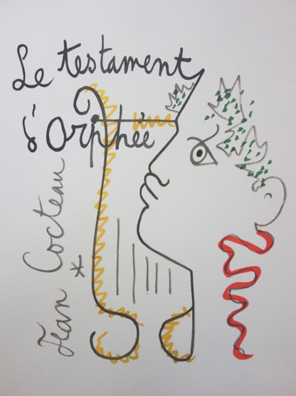 Jean COCTEAU : Le Testament d’Orphée - Lithographie signée