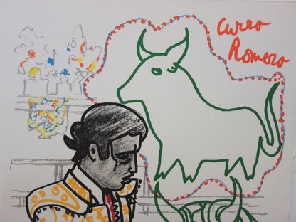 Jean COCTEAU : Curro Romero - Lithographie signée