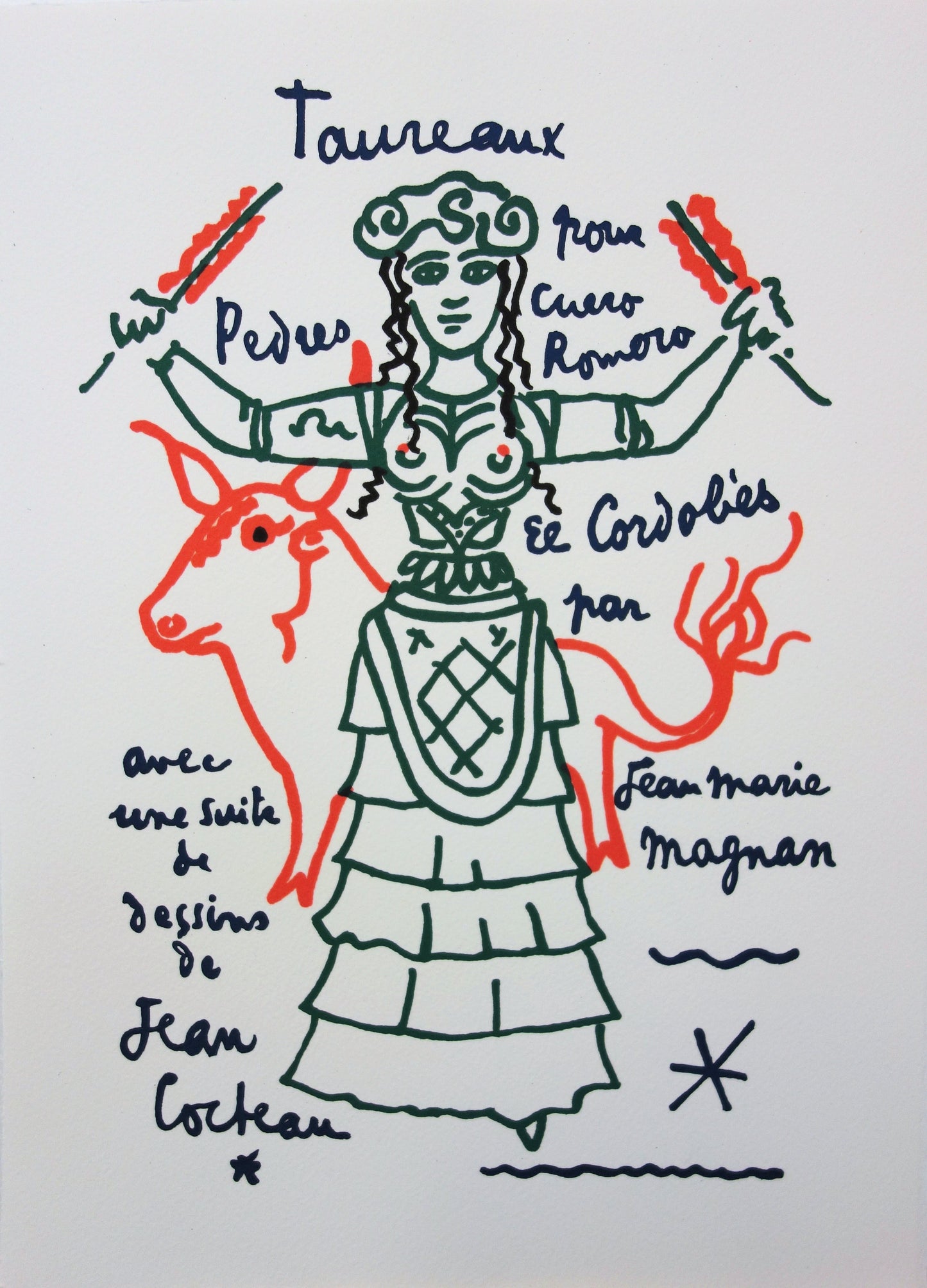 Jean COCTEAU : L’Espagne - Lithographie signée