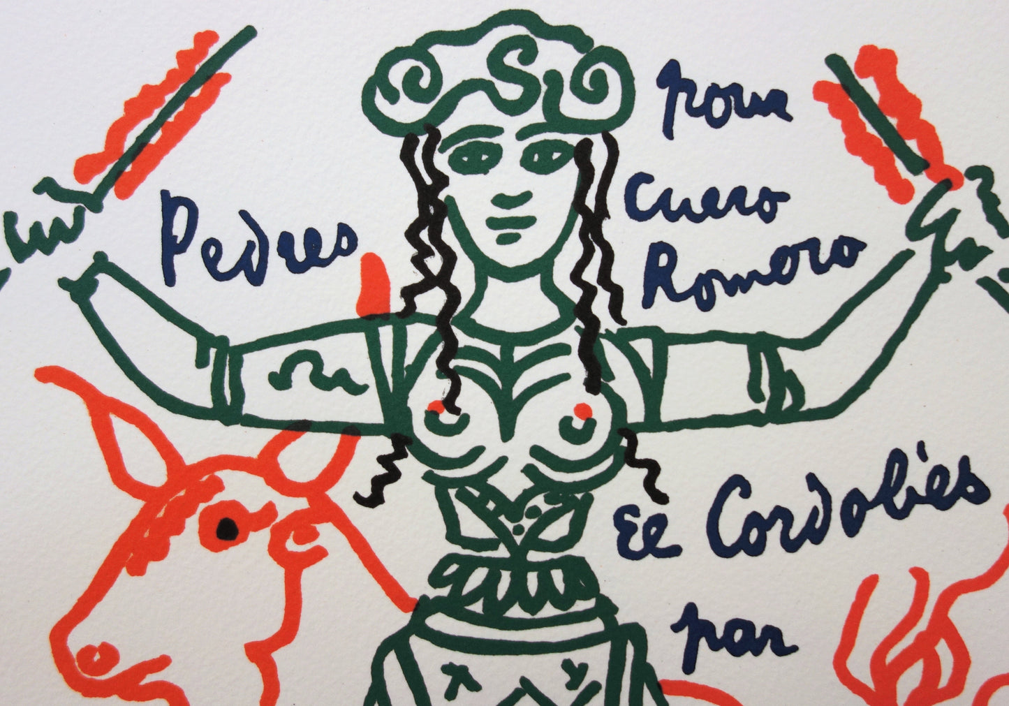 Jean COCTEAU : L’Espagne - Lithographie signée