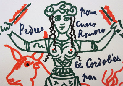 Jean COCTEAU : L’Espagne - Lithographie signée