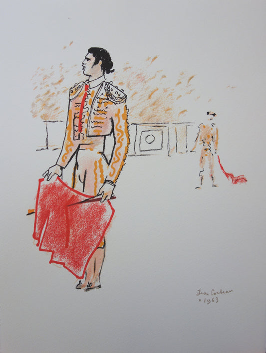 Jean COCTEAU : Le toréador et sa muleta - Lithographie signée