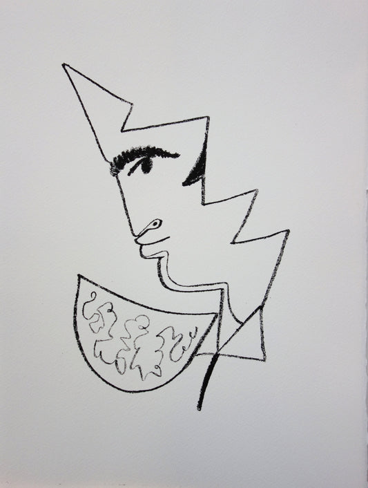 Jean COCTEAU : Toréador de profil - Lithographie