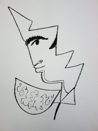 Jean COCTEAU : Toréador de profil - Lithographie