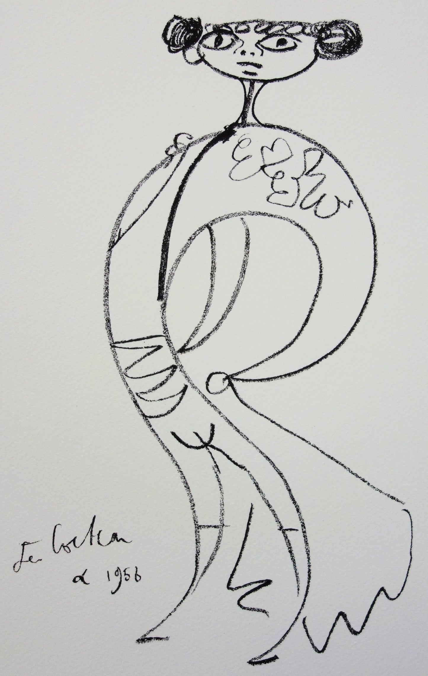 Jean COCTEAU : Elégant toreador cubiste - Lithographie signée