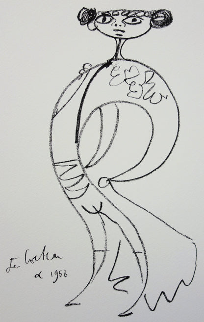 Jean COCTEAU : Elégant toreador cubiste - Lithographie signée