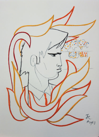 Jean COCTEAU : Toréador flamboyant - Lithographie signée