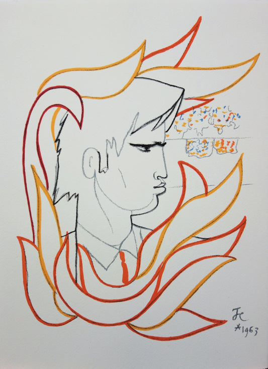 Jean COCTEAU : Toréador flamboyant - Lithographie signée