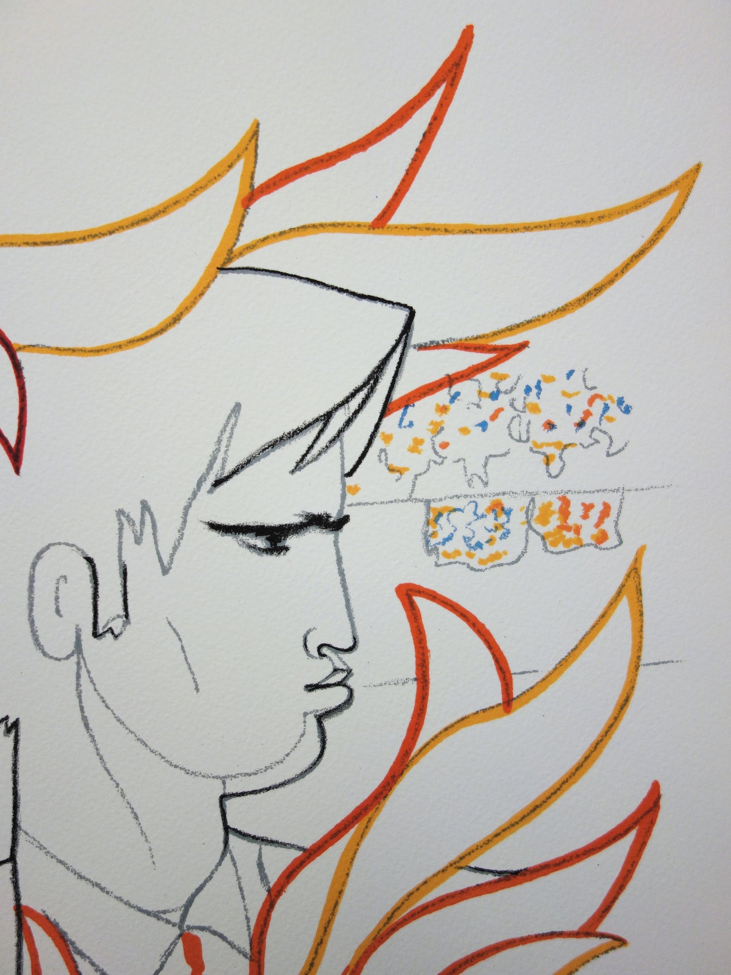 Jean COCTEAU : Toréador flamboyant - Lithographie signée