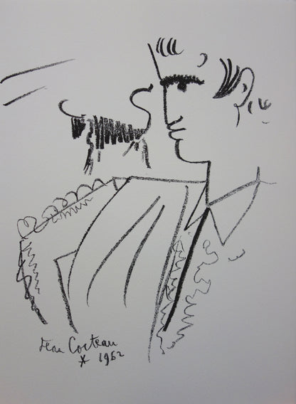 Jean COCTEAU : En attente de l’attaque - Lithographie signée