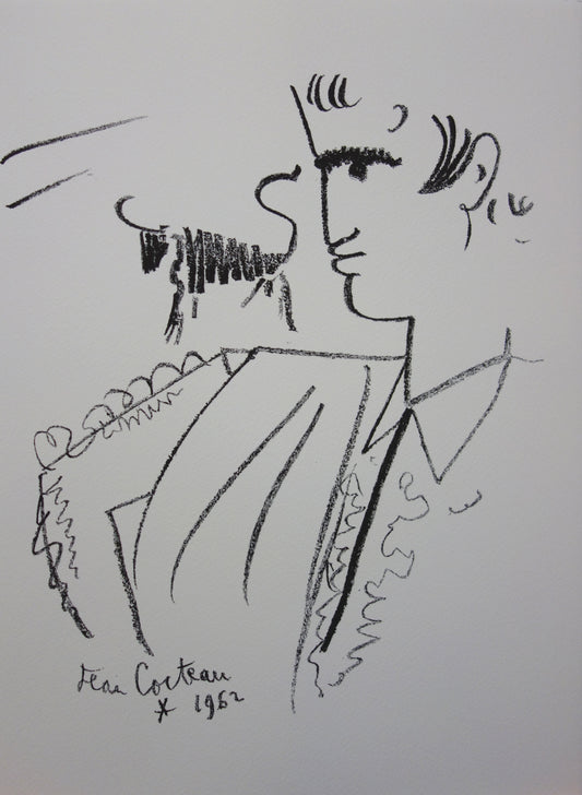 Jean COCTEAU : En attente de l’attaque - Lithographie signée