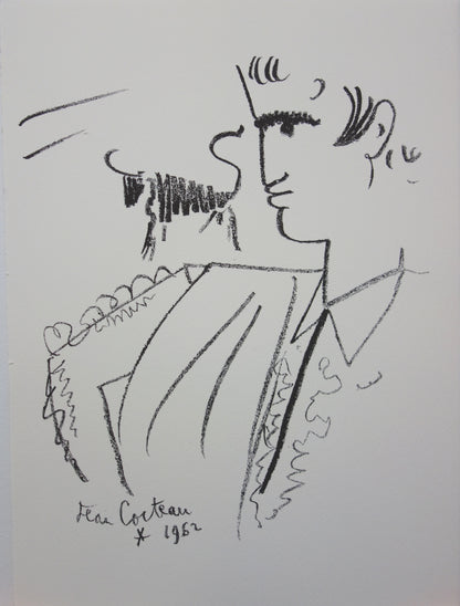 Jean COCTEAU : En attente de l’attaque - Lithographie signée