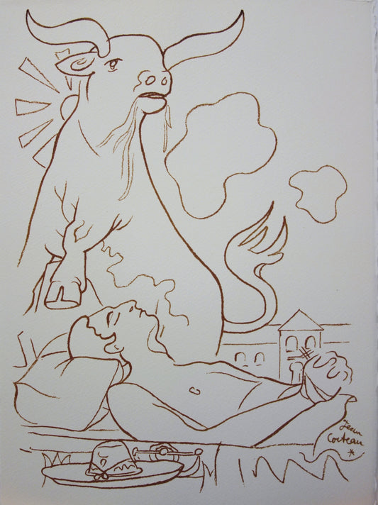Jean COCTEAU : Le songe du Toréador - Lithographie signée