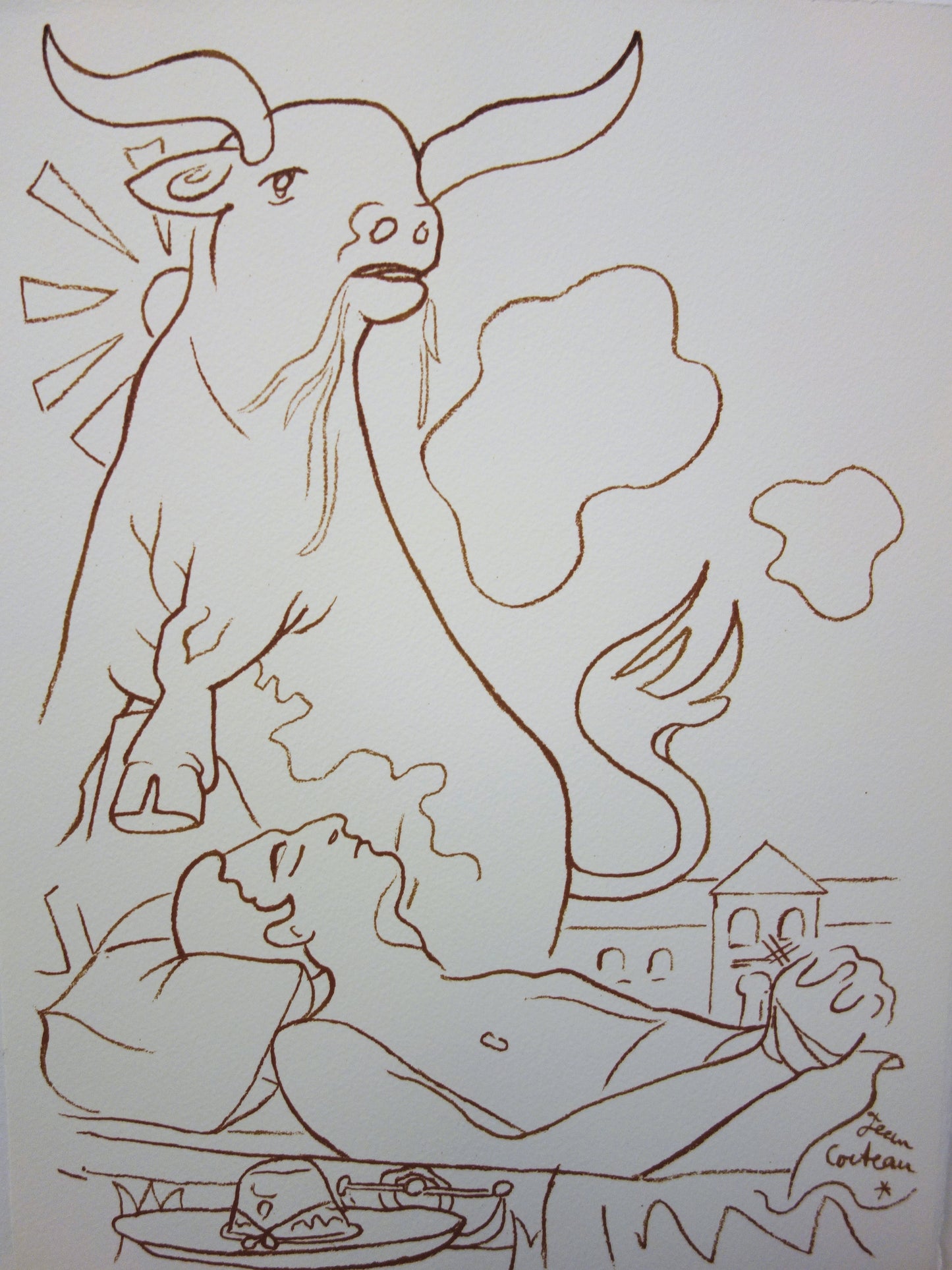 Jean COCTEAU : Le songe du Toréador - Lithographie signée