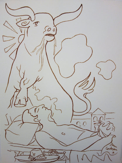 Jean COCTEAU : Le songe du Toréador - Lithographie signée