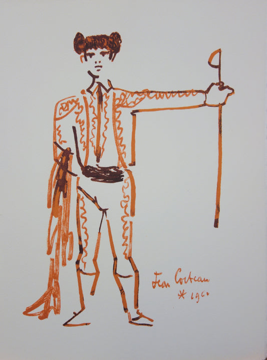 Jean COCTEAU : Toréador et son épée - Lithographie signée