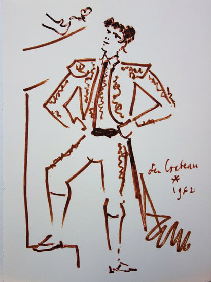 Jean COCTEAU : Toréador amoureux - Lithographie signée