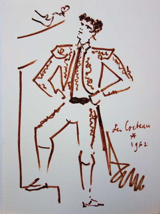 Jean COCTEAU : Toréador amoureux - Lithographie signée