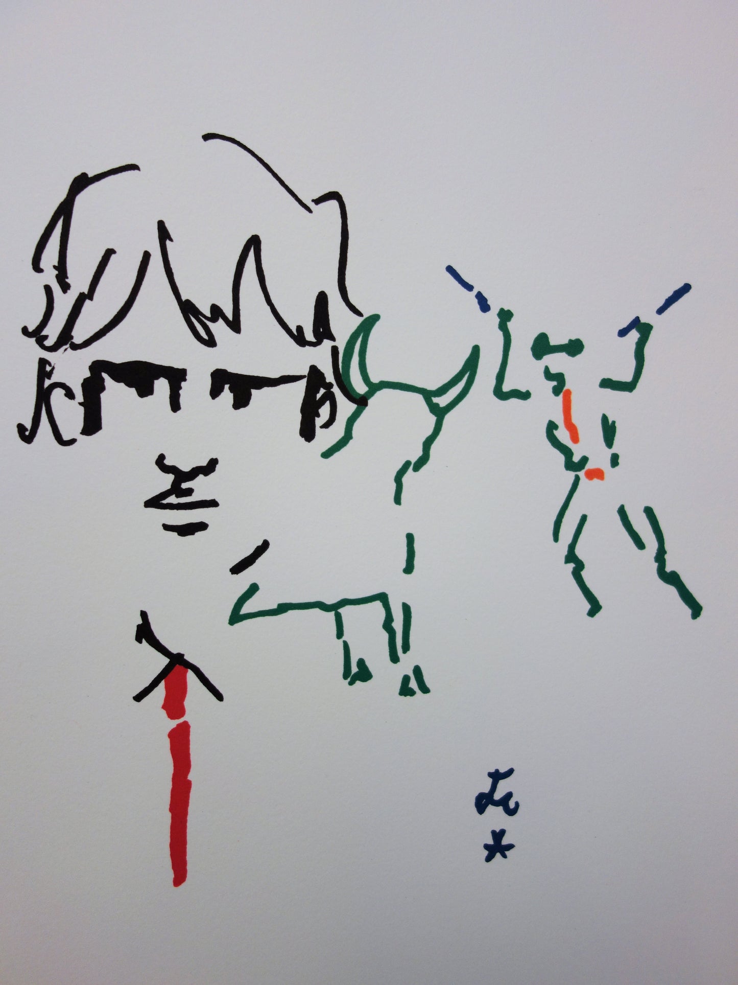 Jean COCTEAU : Toréador élégant - Lithographie signée