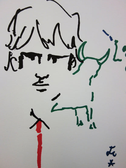Jean COCTEAU : Toréador élégant - Lithographie signée