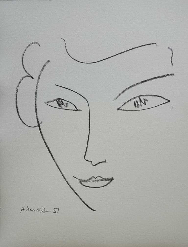 Henri MATISSE : Visage souriant - Lithographie signée