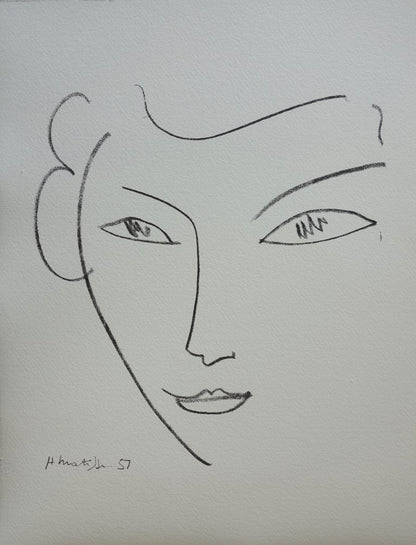 Henri MATISSE : Visage souriant - Lithographie signée