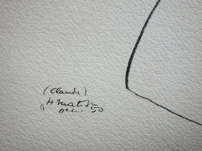 Henri MATISSE : Claude dénudée - Lithographie signée