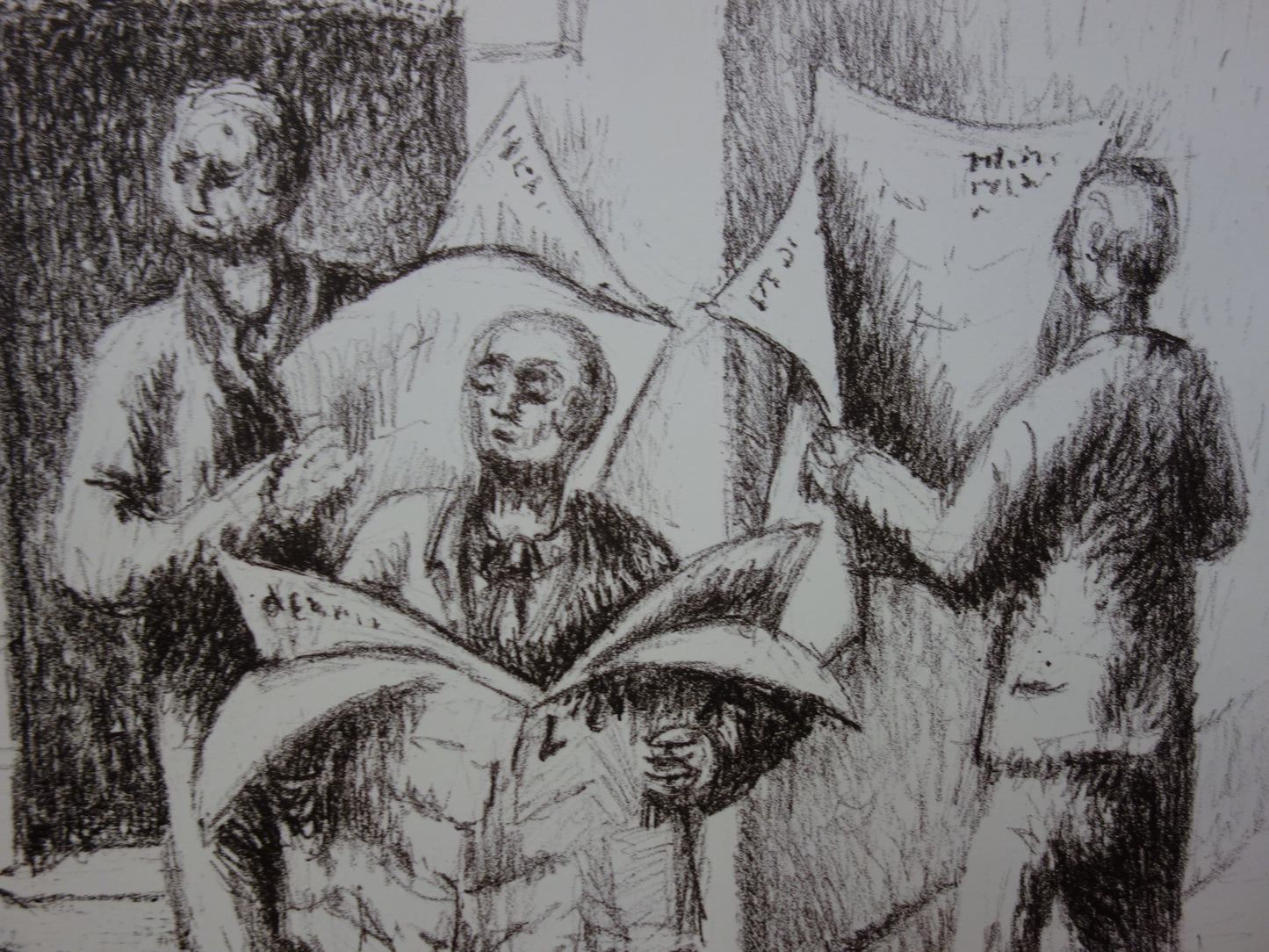 Jean HELION : Lecteurs de journaux - Lithographie originale signée