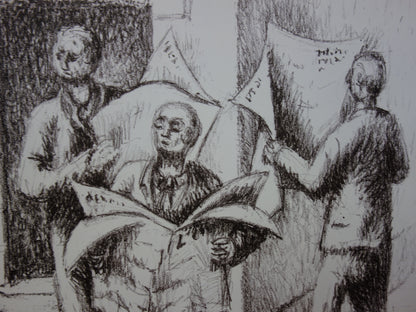 Jean HELION : Lecteurs de journaux - Lithographie originale signée